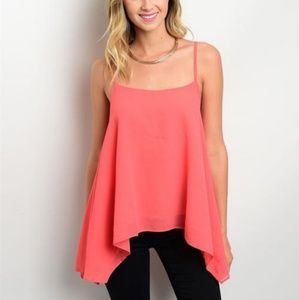 Orange flowy top